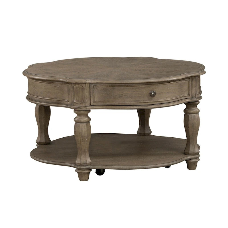 Table basse ronde en bisque patinée Magnolia Manor