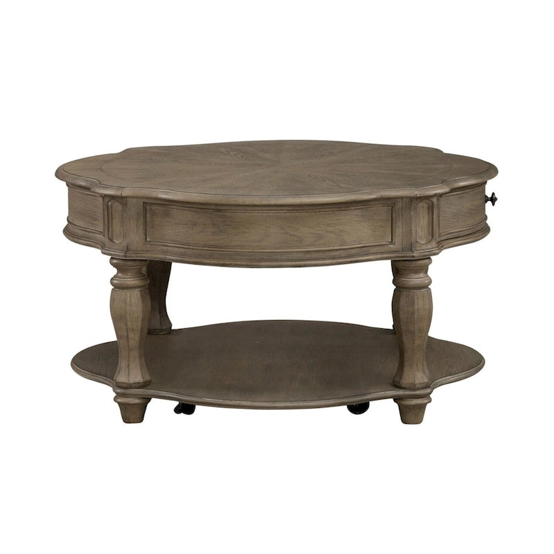 Table basse ronde en bisque patinée Magnolia Manor