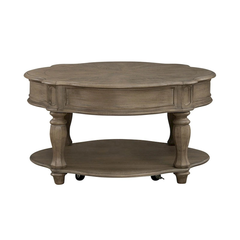 Table basse ronde en bisque patinée Magnolia Manor