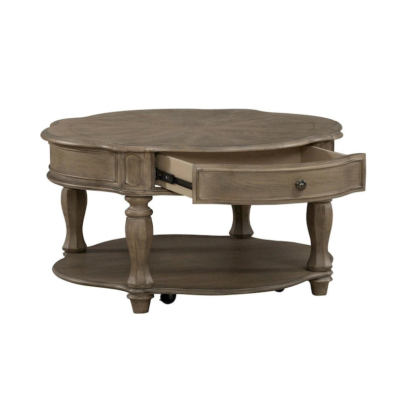 Table basse ronde en bisque patinée Magnolia Manor
