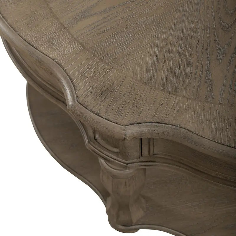 Table basse ronde en bisque patinée Magnolia Manor