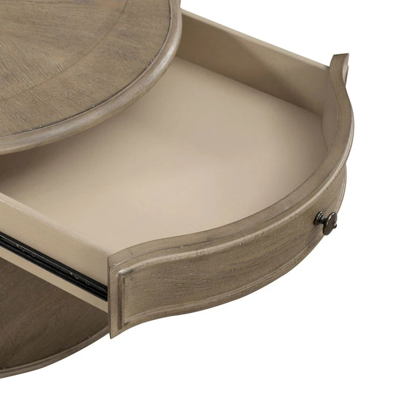 Table basse ronde en bisque patinée Magnolia Manor