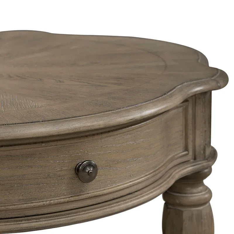 Table basse ronde en bisque patinée Magnolia Manor
