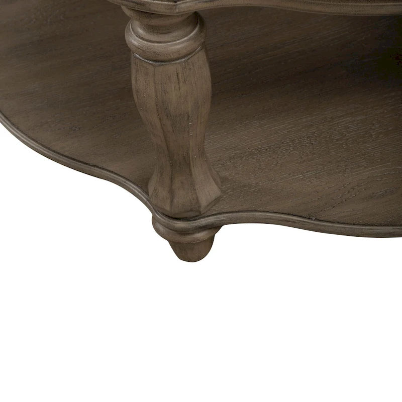 Table basse ronde en bisque patinée Magnolia Manor
