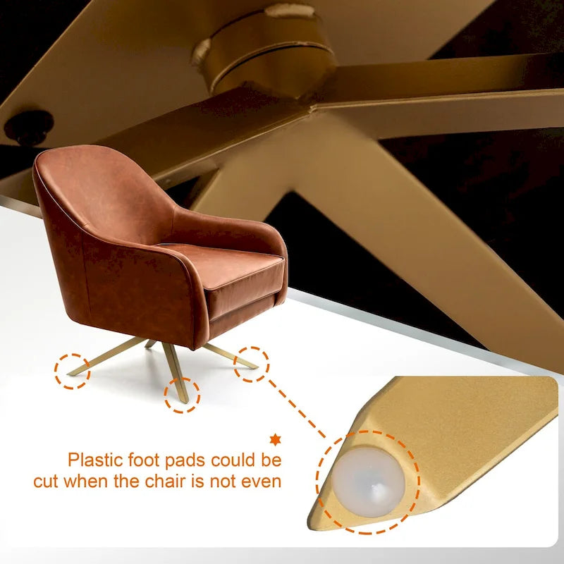 Fauteuil Club Pivotant en Cuir PU, Fauteuil de Salon, Fauteuil d'Appoint Rembourré