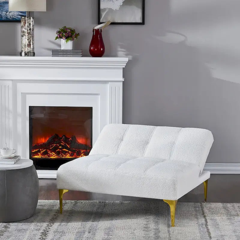 Canapé convertible futon avec pieds en bois massif en tissu de lin vert moutarde