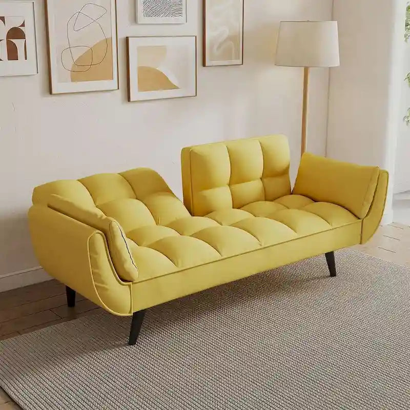 Canapé Futon 57, Canapé-lit Pliant Convertible Fauteuil Inclinable pour Salon