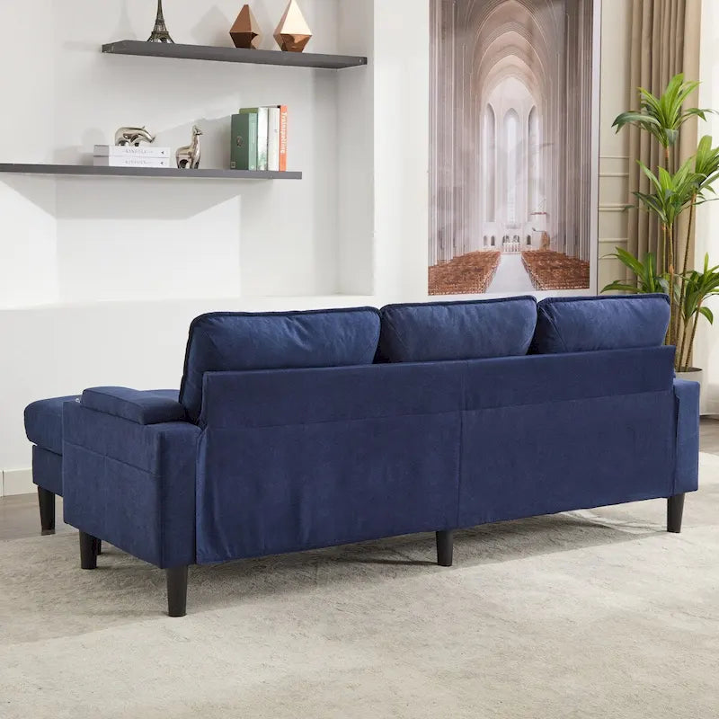 Canapé 3 places rembourré avec pouf de rangement pour salon