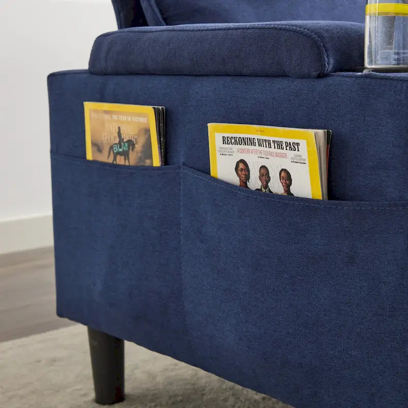Canapé 3 places rembourré avec pouf de rangement pour salon