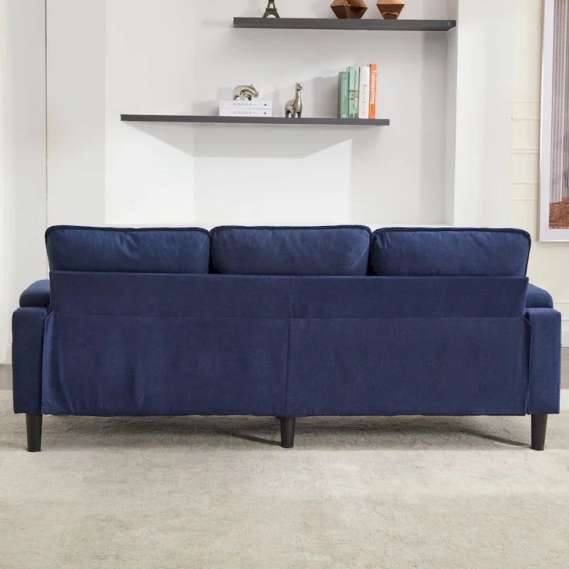 Canapé 3 places rembourré avec pouf de rangement pour salon