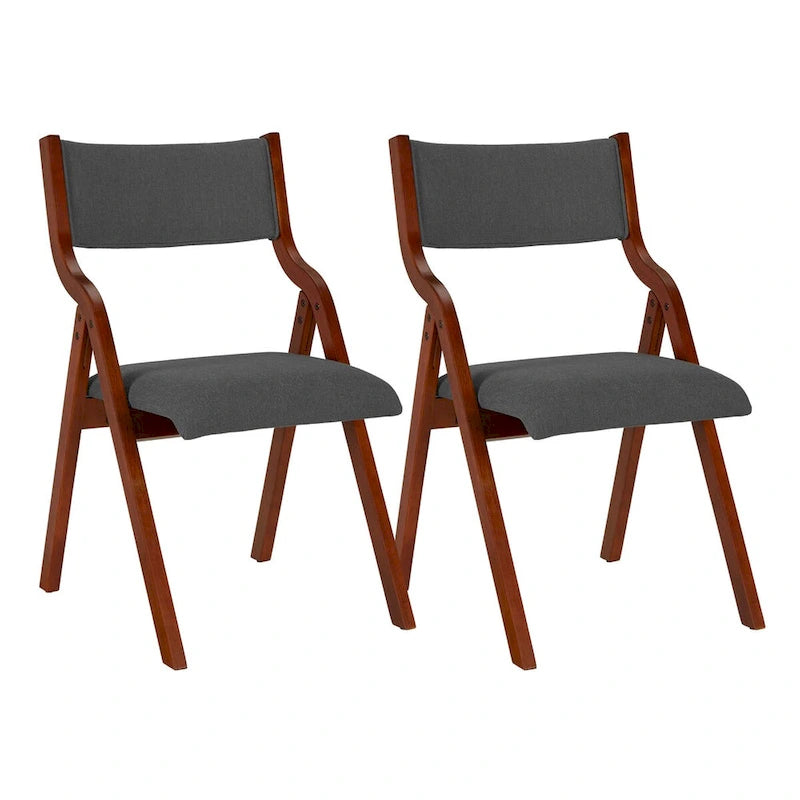 Upholstered folding Dining chair set of 2