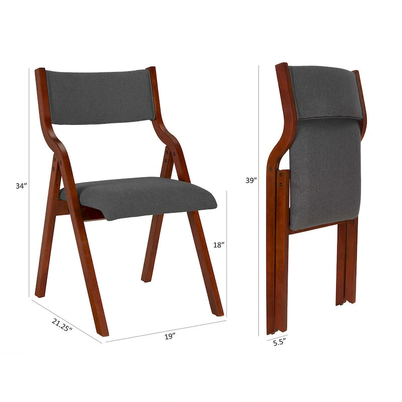 Chaises de salle à manger pliantes rembourrées, lot de 2