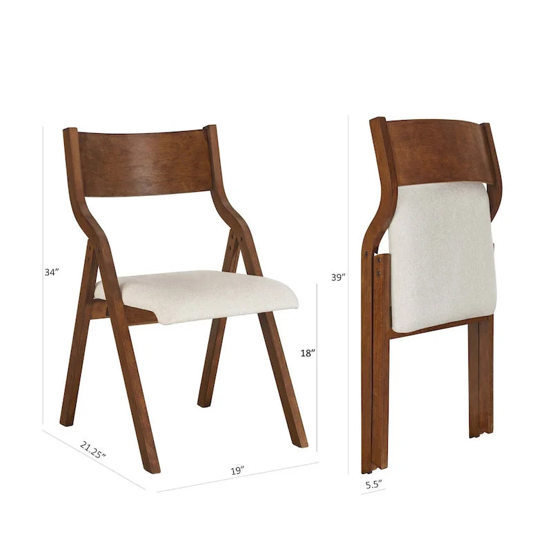 Chaises de salle à manger pliantes rembourrées, lot de 2