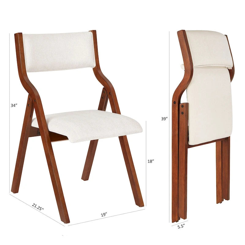 Chaises de salle à manger pliantes rembourrées, lot de 2