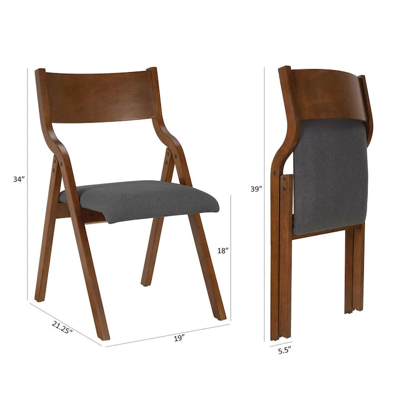 Chaises de salle à manger pliantes rembourrées, lot de 2