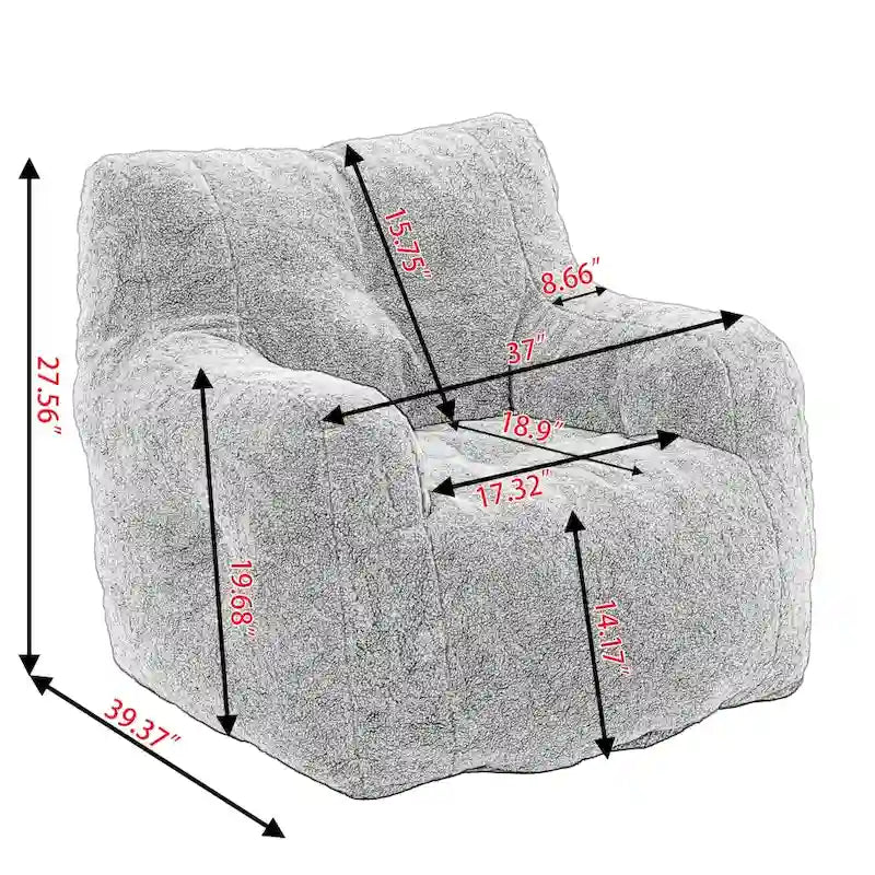 Fauteuil poire en tissu doux Coton-Lin, rembourré de mousse à mémoire de forme