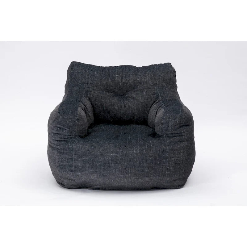 Fauteuil poire en tissu doux Coton-Lin, rembourré de mousse à mémoire de forme