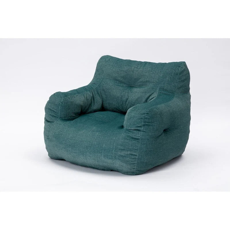 Fauteuil poire en tissu doux Coton-Lin, rembourré de mousse à mémoire de forme