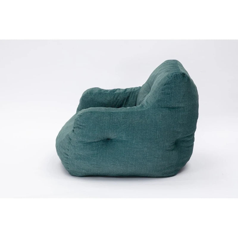 Fauteuil poire en tissu doux Coton-Lin, rembourré de mousse à mémoire de forme