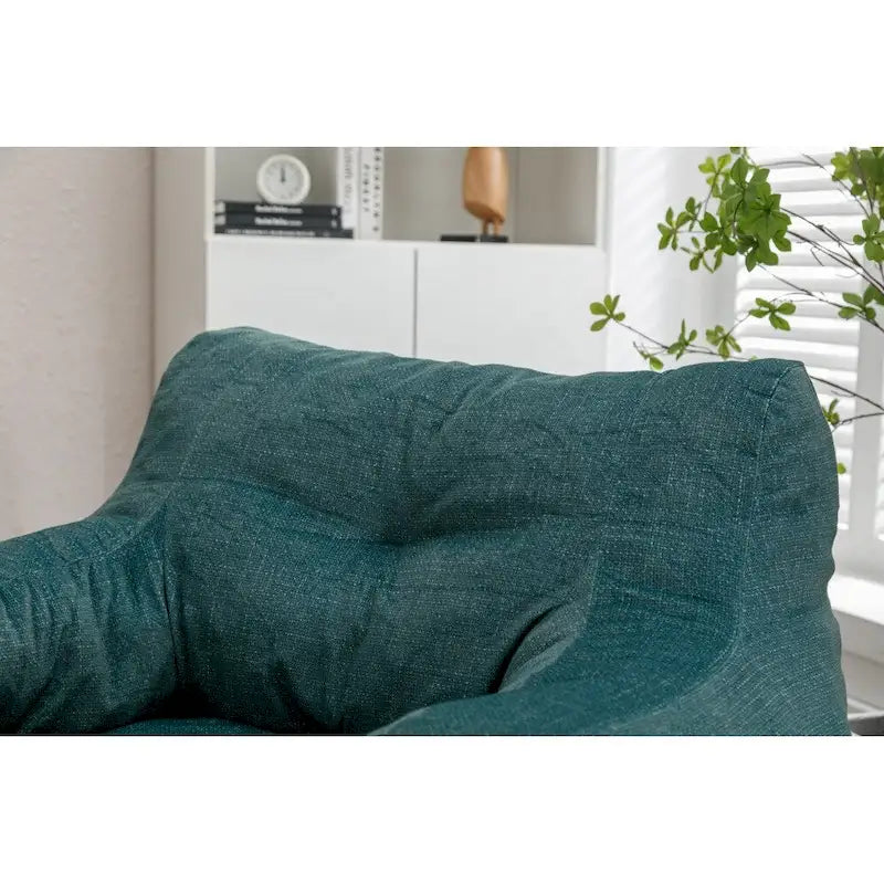 Fauteuil poire en tissu doux Coton-Lin, rembourré de mousse à mémoire de forme