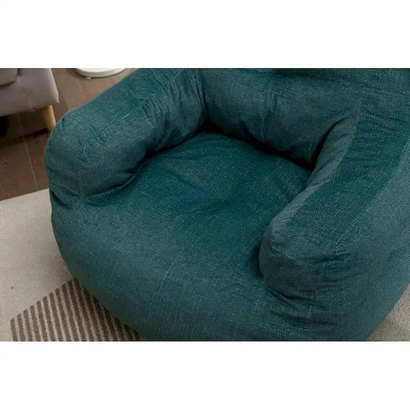 Fauteuil poire en tissu doux Coton-Lin, rembourré de mousse à mémoire de forme