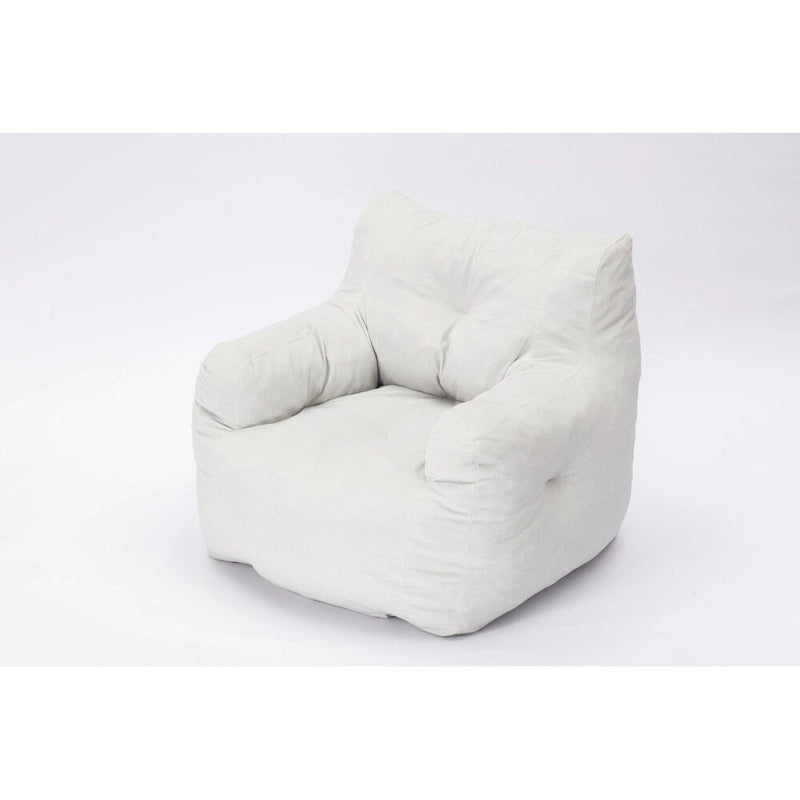 Fauteuil poire en tissu doux Coton-Lin, rembourré de mousse à mémoire de forme