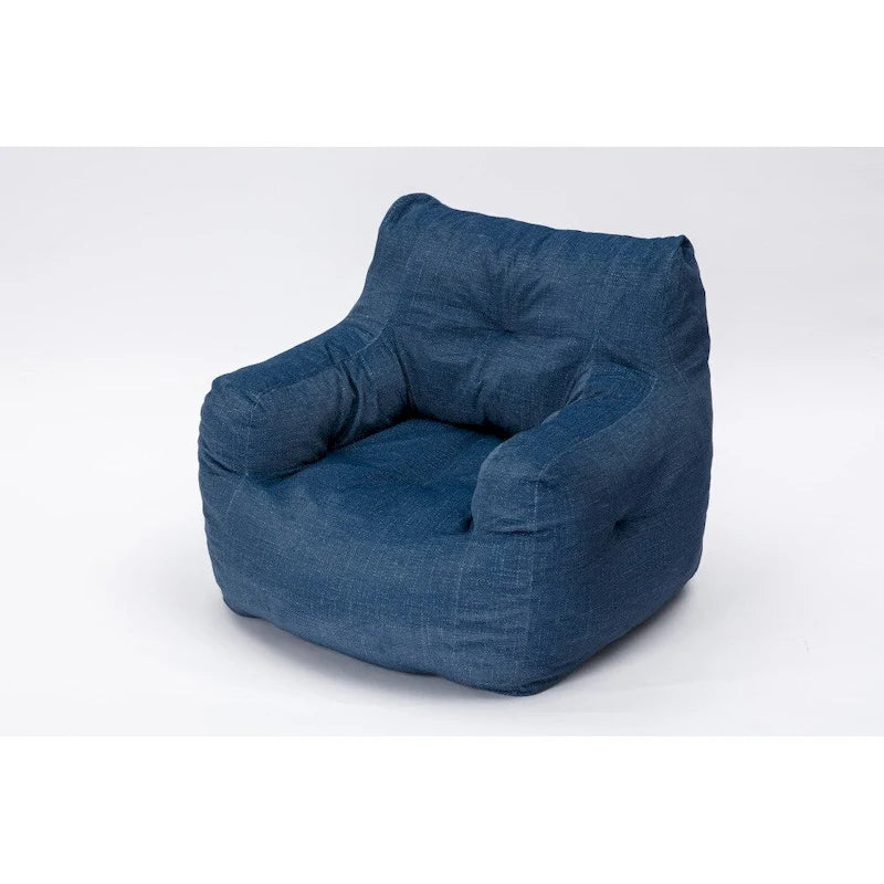 Fauteuil poire en tissu doux Coton-Lin, rembourré de mousse à mémoire de forme