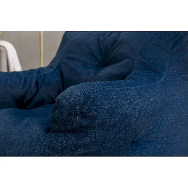 Fauteuil poire en tissu doux Coton-Lin, rembourré de mousse à mémoire de forme