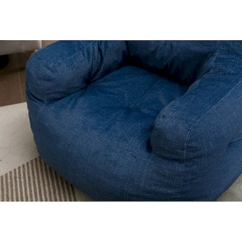 Fauteuil poire en tissu doux Coton-Lin, rembourré de mousse à mémoire de forme