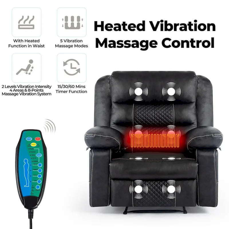 Fauteuil inclinable de massage en cuir respirant Canapé inclinable manuel pour salon