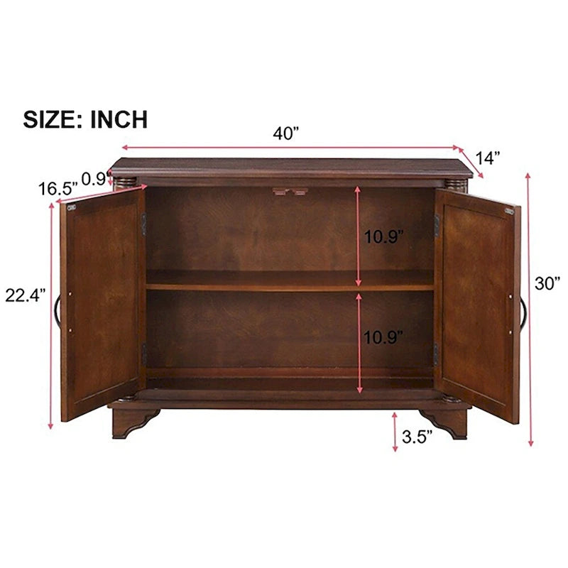 Table basse de salon rétro en bois avec étagère de rangement réglable de 40 po