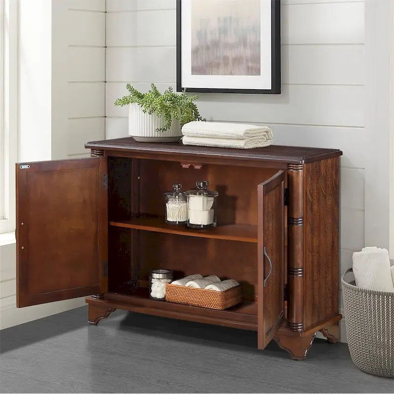 Table basse de salon rétro en bois avec étagère de rangement réglable de 40 po