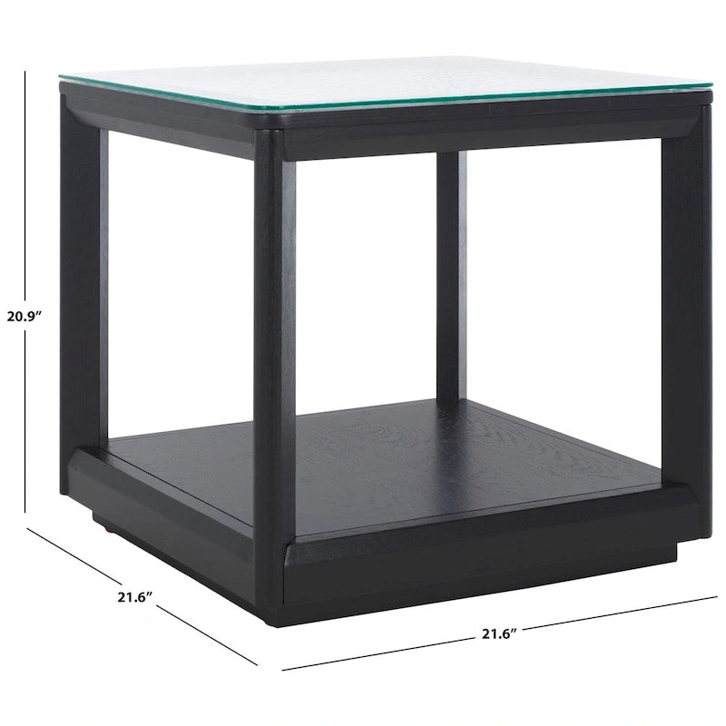 Table d'appoint en verre Benecarlo - 22larg.x22prof.x21haut.