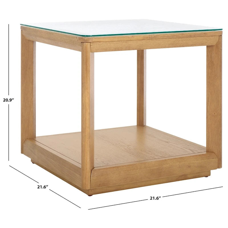 Table d'appoint en verre Benecarlo - 22larg.x22prof.x21haut.