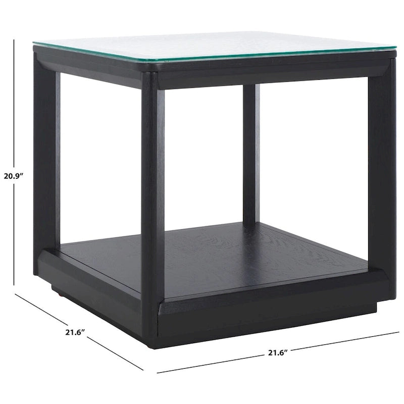 Table d'appoint en verre Benecarlo - 22larg.x22prof.x21haut.