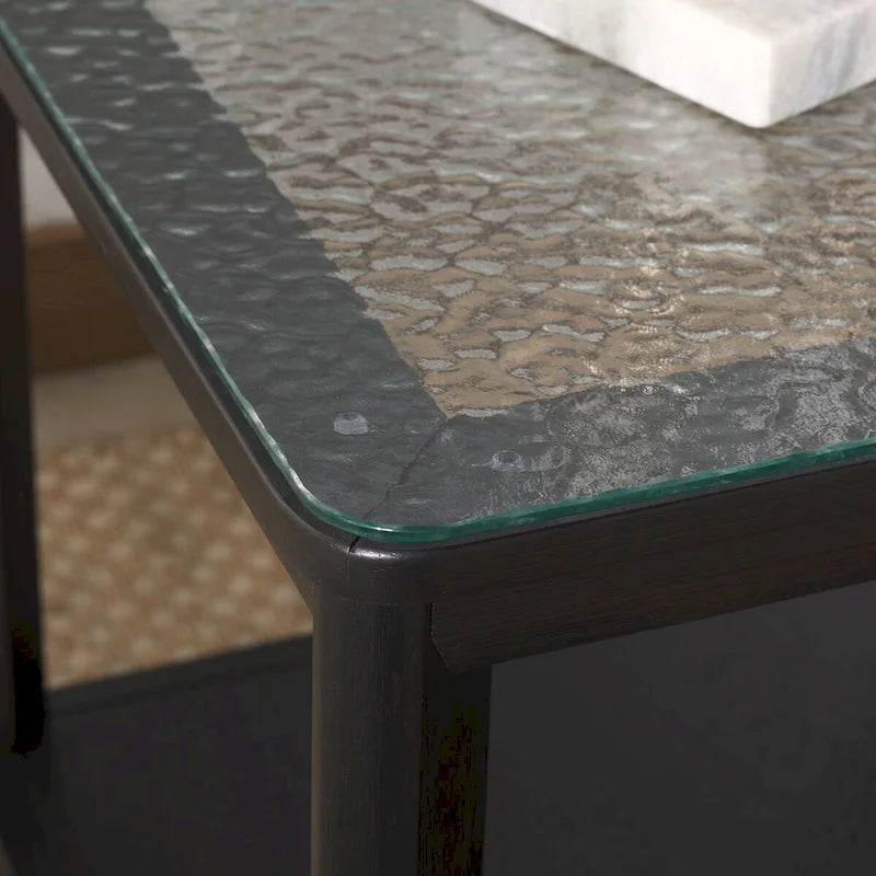Table d'appoint en verre Benecarlo - 22larg.x22prof.x21haut.