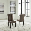 Signature Design by Ashley Zendalia Brown/Black Dining Upholstered Side Chair (Set of 2) - 19.5 W x 23.25 D x 38.5 H