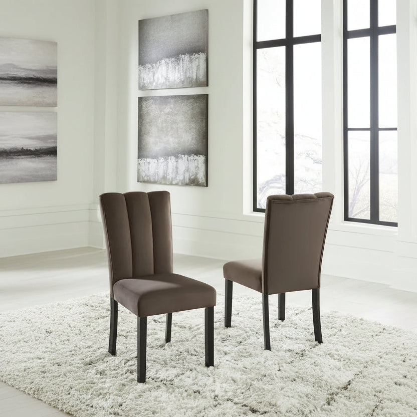 Signature Design by Ashley Zendalia Brown/Black Dining Upholstered Side Chair (Set of 2) - 19.5 W x 23.25 D x 38.5 H
