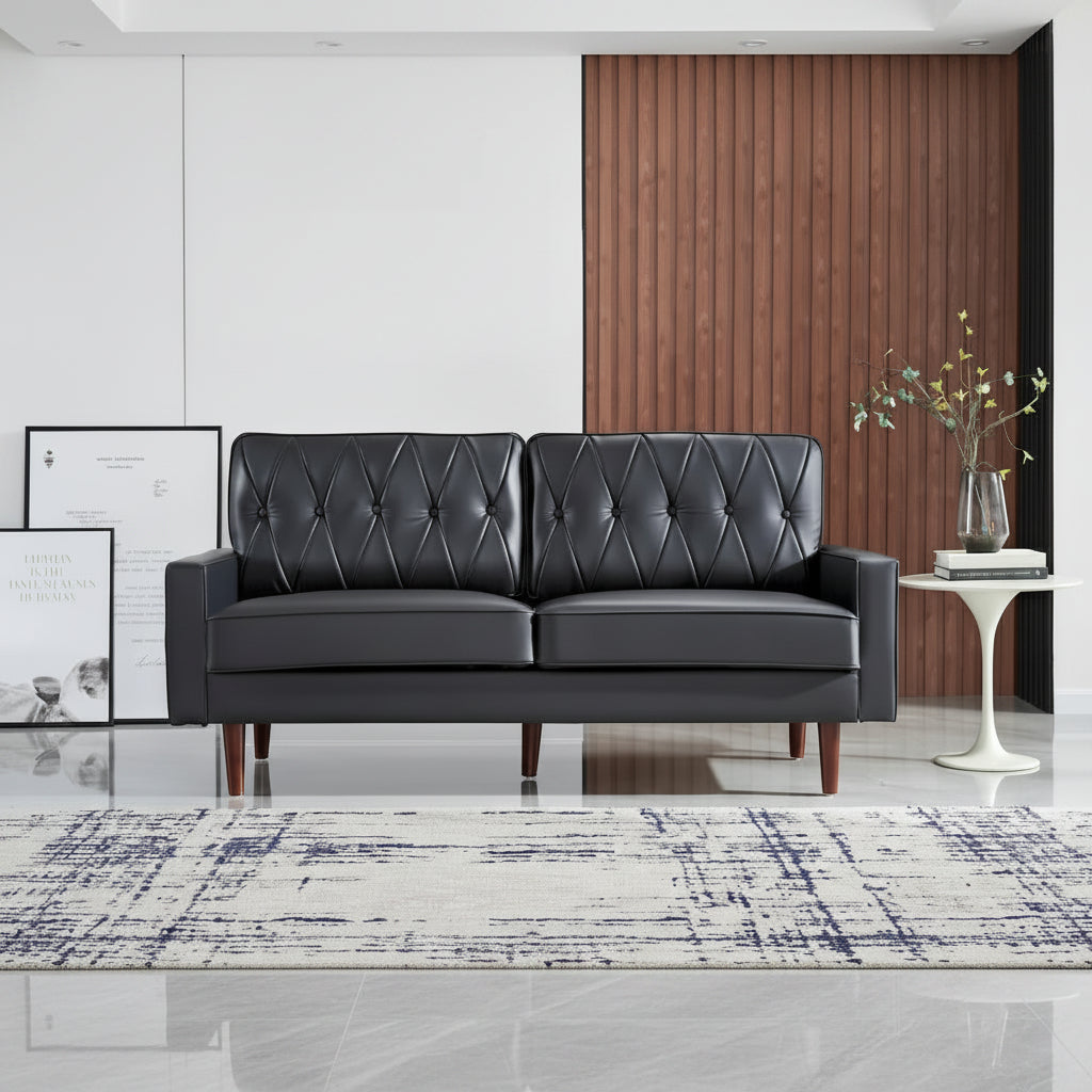 Acire 69.3 Faux Leather Cushion Back Sofa