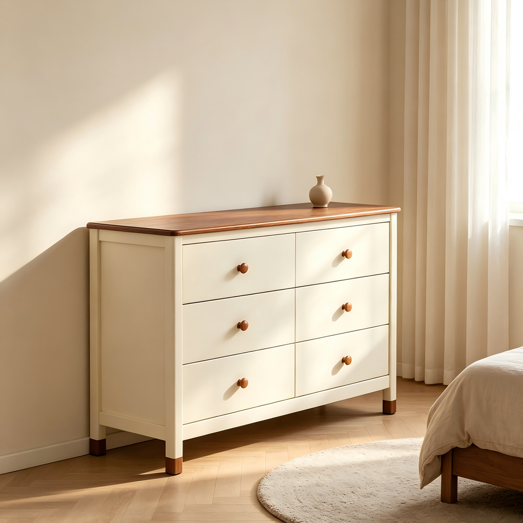 Wooden Storage Dresser with 6 Drawers