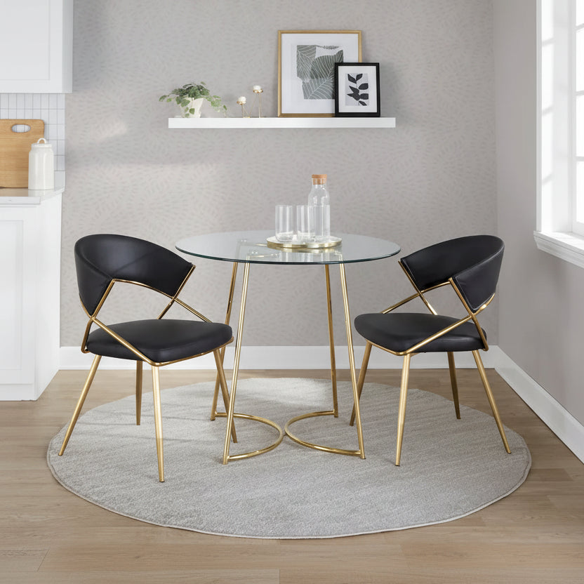 Silver Orchid Tatyana Gold Upholstered Dining Chair (Set of 2)