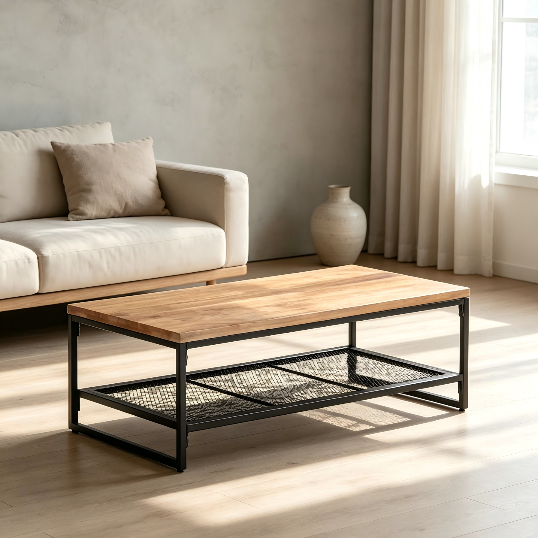 Coffee Table 43.3x23.6x13.8" Solid Acacia Wood