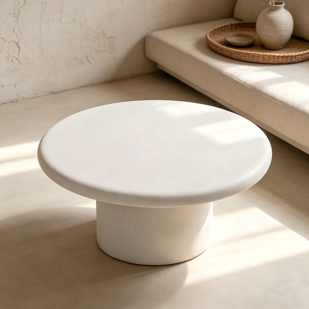 Table basse, blanche